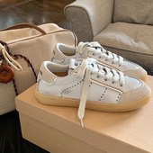 早春新品 真皮 做旧复古小脏鞋 2026休闲运动擦色女鞋 葡萄妈同款