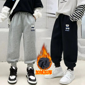 加绒裤 男童一体绒裤 男孩加厚休闲裤 洋气儿童冬季 子秋冬装 2025新款