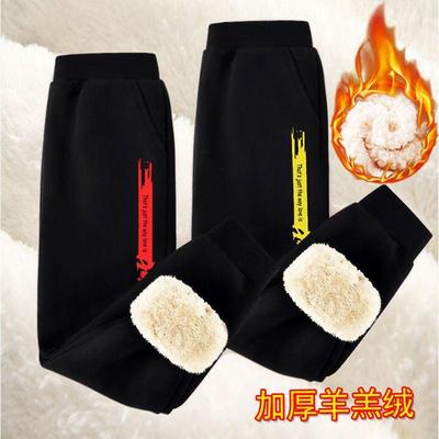男童一体绒裤子秋冬装