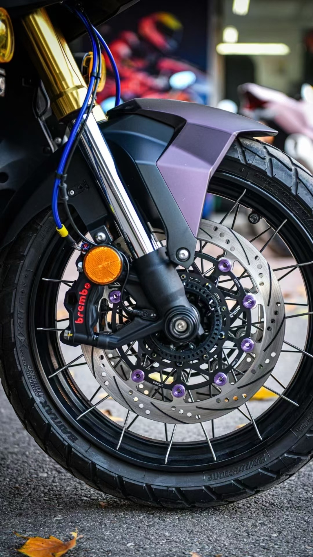 适用于本田xadv750改装凌云浮动盘 前刹车盘 310mm刹车盘 前卡钳