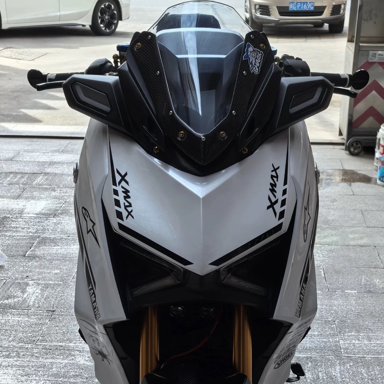 适用于雅马哈xmax300改装mini后视镜 手把镜nmax155后视镜 广角