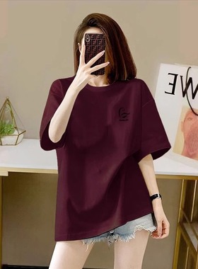 美式胖mm大码女装2-300斤夏季上衣胖妹妹宽松显瘦通勤简约inst恤