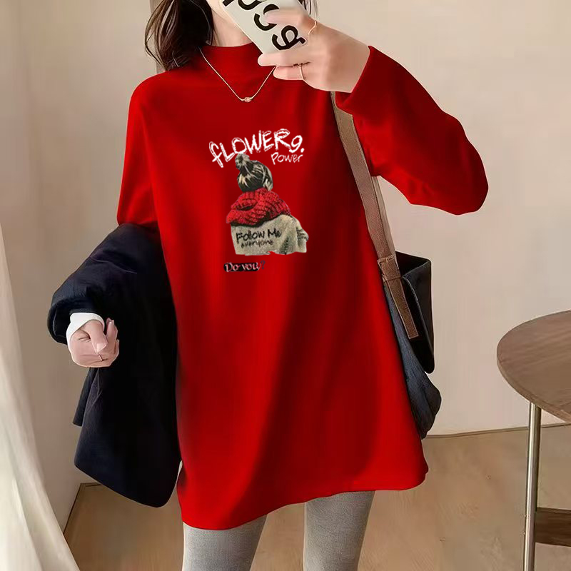 高级感大码300斤2025秋冬款德绒打底衫孕妇上衣女长袖T恤显瘦宽松