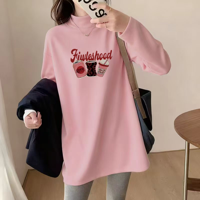 300斤胖mm大码休闲德绒长袖2025秋冬孕妇宽松上衣上衣女装t恤显瘦