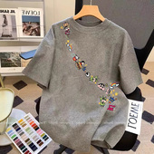 胖妹妹300斤大码 减龄潮牌显瘦宽松上衣 2026新款 卡通短袖 T恤女夏季