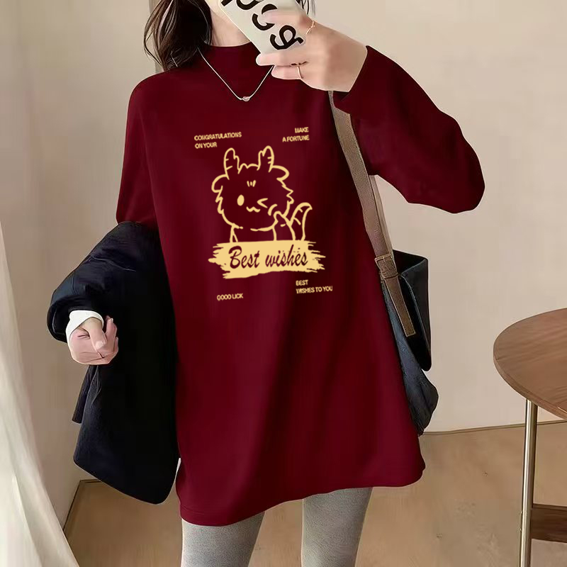 外穿300斤大码胖mm秋冬款2025打底衫显瘦长袖t恤女宽松德绒上衣潮