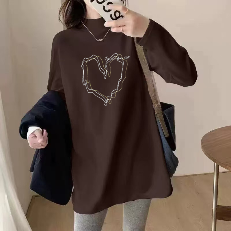 2025秋季孕妇上衣高级感大码300斤德绒打底衫女装长袖T恤显瘦宽松