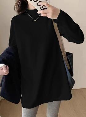 300斤秋冬加肥特大码胖mm加厚德绒打底衫女装内搭t恤长袖孕妇上衣