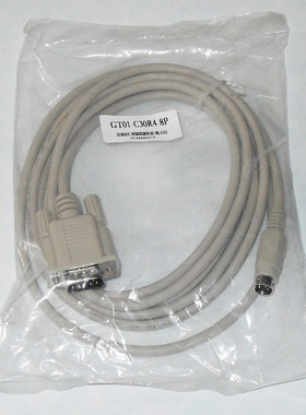 适用三菱触摸屏与PLC连接，GT11、GS2107与FX通讯线GT01-C30R4-8P