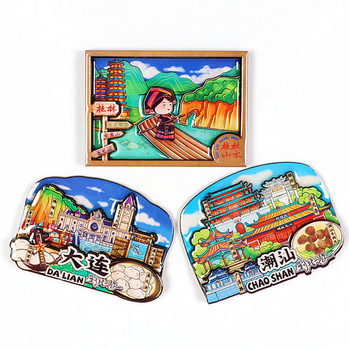 木质旅游冰箱贴磁贴3d创意纪念品