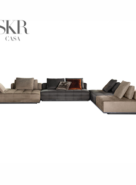 SKRCASA劳伦斯沙发直排Lawrence沙发真皮轻奢定制大平层别墅组合