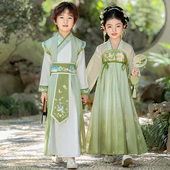 春节汉服儿童男女童演出服超帅气唐装 国学朗诵服女童襦裙2026新款