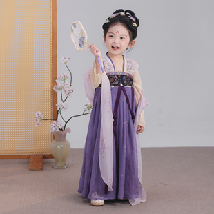 漢服女童中秋兒童超仙連衣裙小女孩古風公主裙中國風襦裙2025新款