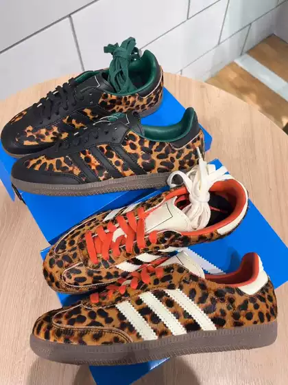 Unisex German Training Shoes with Leopard Print, Retro Casual Lace-Up, Comfortable Classic T-Toe Flat Non-Slip Sneakers