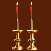 纯铜插竹签蜡烛针管烛台家用供奉礼佛拜神招财进宝荣华富贵旺财铜