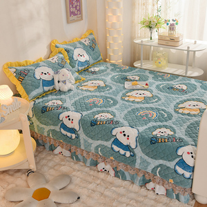 2023秋冬新款牛奶绒床盖加厚榻榻米炕盖防滑床单被套三四件套定制