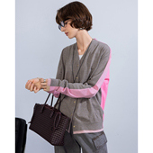 假两件针织开衫 外套女士2025新款 羊毛v领宽松高级感毛衣外搭上衣