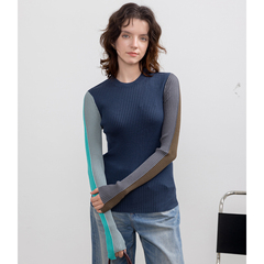 薄款针织衫女士2025新款冬季羊毛修身套头设计高级感打底衫上衣