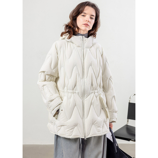 2025新款 女款 设计感高品质连帽收腰加厚保暖外套 羽绒服冬季 中长款