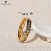 钨金男女戒指素圈高级感食指单身钨钢财运指环情侣对戒尾戒不掉色