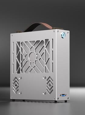 灰色M1铝合金mini迷你电脑机箱台式机小主电源套装diy办公外壳itx