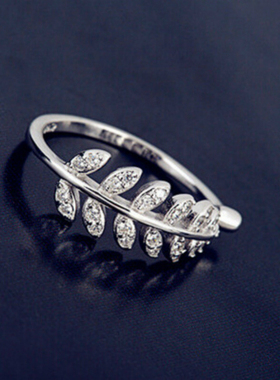 日韩个性唯美简约s925树叶饰品