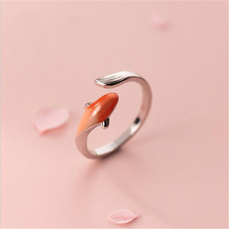 小张的故事文艺S925银锦鲤戒指女