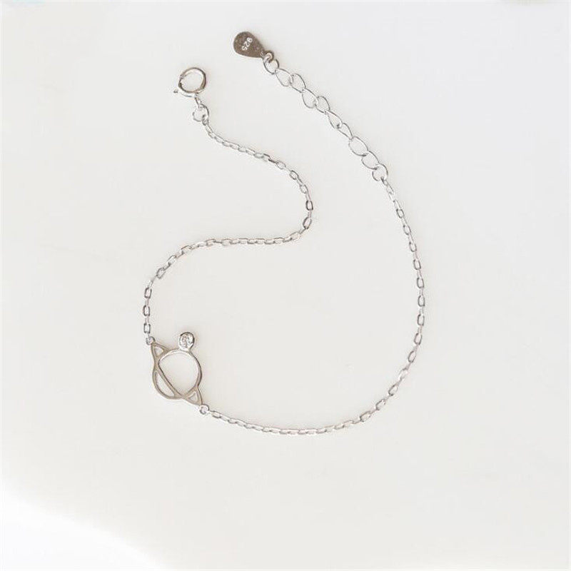 小张的故事日韩小清新S925纯银手链星球镶钻简约个性手环宇宙手饰