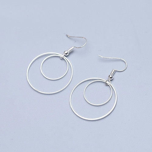 小众原创设计s925纯银双层耳饰品