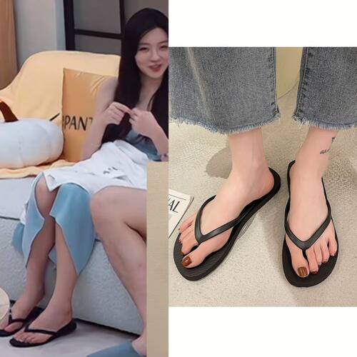 半熟恋人徐绿杨同款人字拖女夏外穿时尚夹脚夹趾沙滩平底拖鞋凉拖