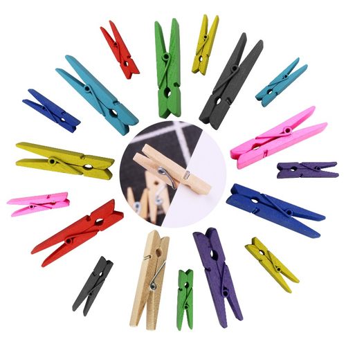 迷你木夹子彩色照片麻绳相片夹