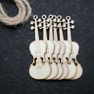 木板工艺品木片DIY 木板切割小提琴 婚礼配件diy 材料 手工 10片