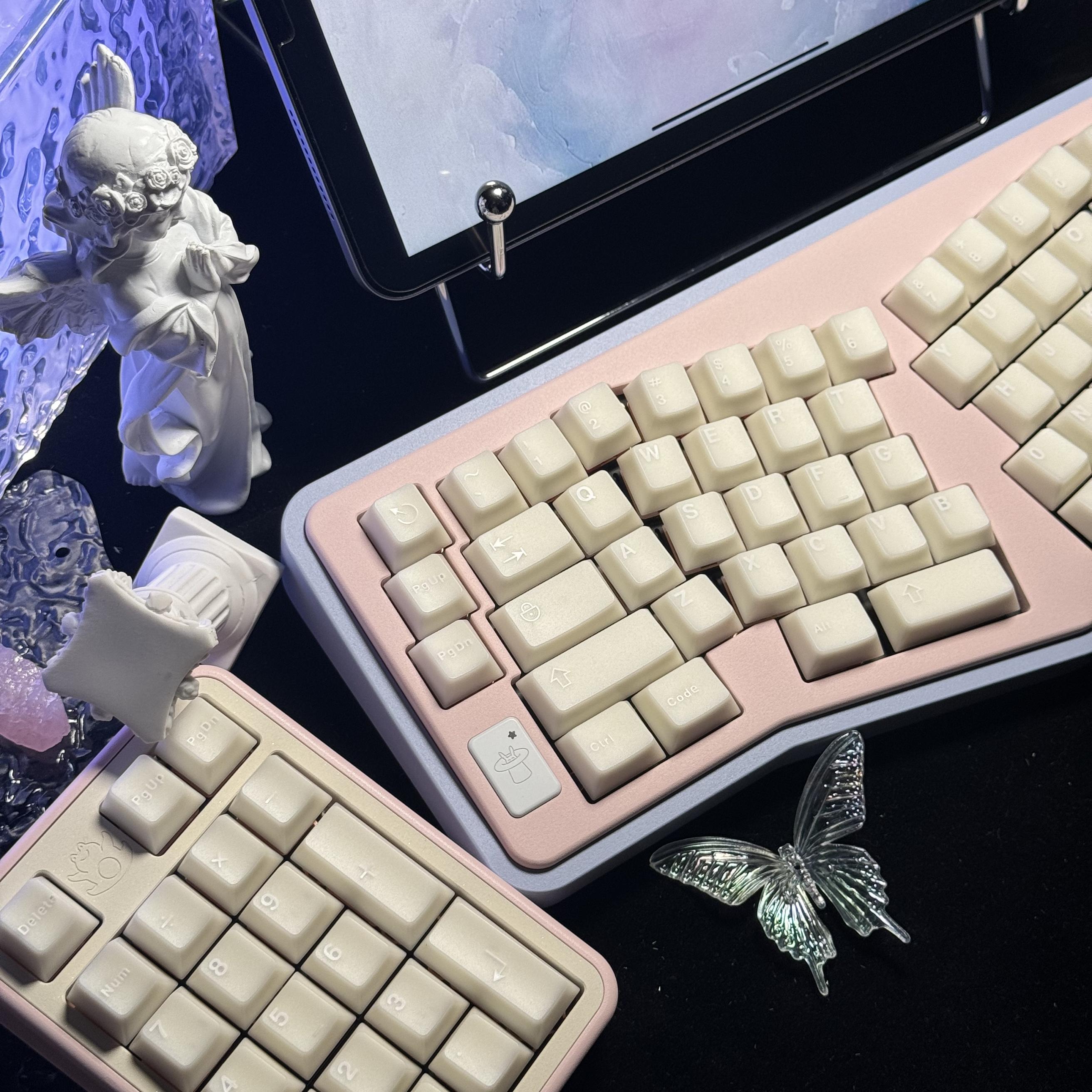 爱菲汉白玉青玉半透pbt二色键帽
