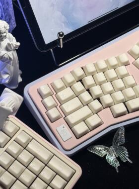 爱菲原厂pbt二色汉白玉青玉半透瑾瑜键帽适配醉鹿Rainy75ATK68等