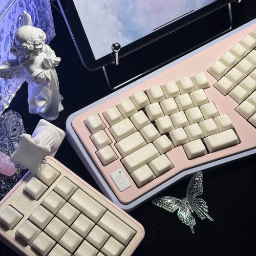爱菲汉白玉青玉半透pbt二色键帽