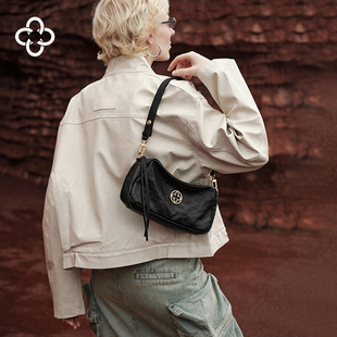 卡思乐小山丘腋下包女褶皱植鞣单肩包法棍包女 意大利进口牛皮