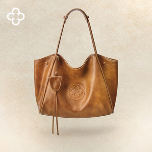 CASSILE卡思乐超大号大容量托特包高级植鞣真牛皮流苏单肩包XL