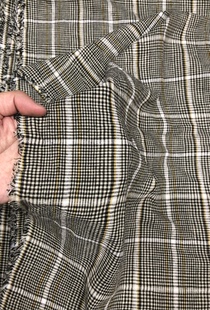 水洗黑咖黄系格子苎麻棉麻汉服连衣裙袍子裤子禅服茶服流行经典格