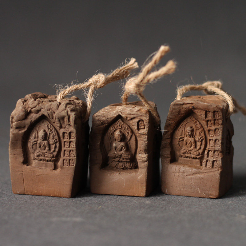 仿古陶器摆件佛像陶章手工陶印青田章紫陶玺章篆刻陶印章料不规则