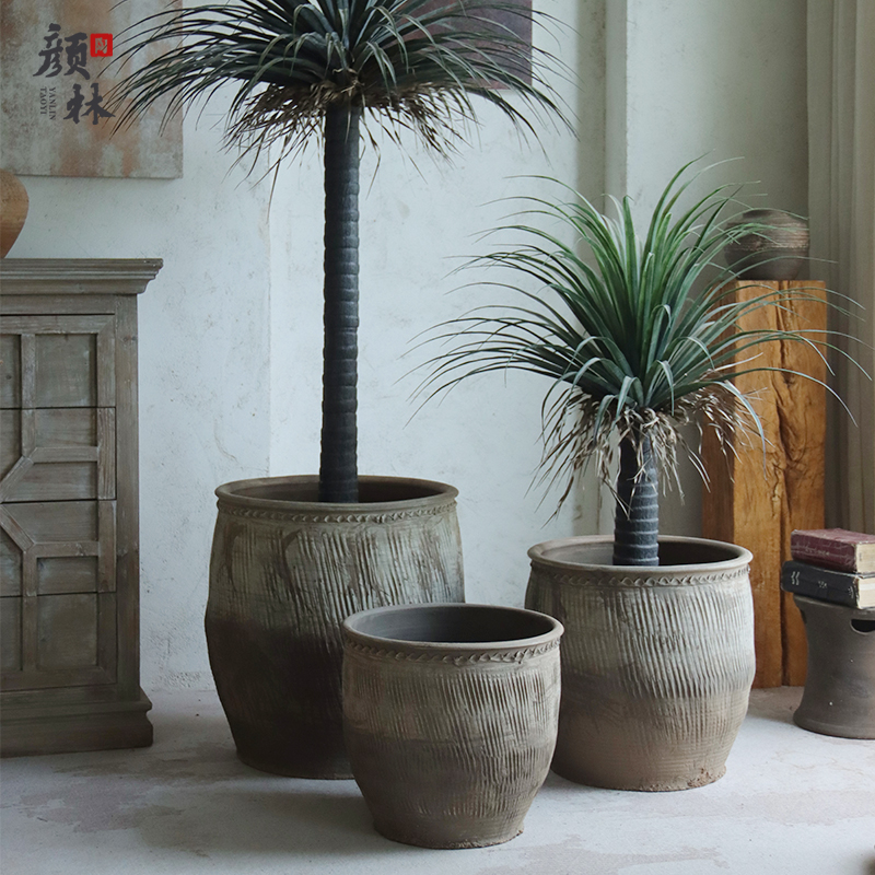 大口径土陶缸鱼缸睡莲缸花盆