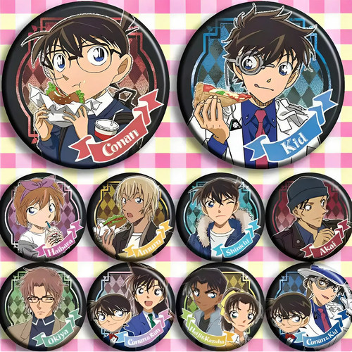 名侦探柯南吃货系列58mm徽章镭射
