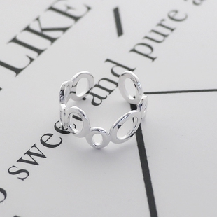 民族风S925戒指 气泡指环纯银关节戒 送闺蜜生日礼物银首饰品