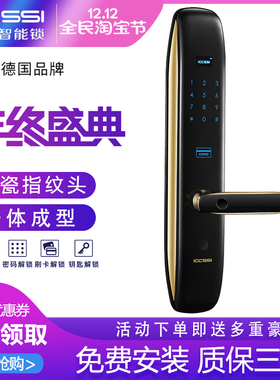 德国艾栖ICCSSI指纹锁S9000 家用防盗门密码锁任达华代言