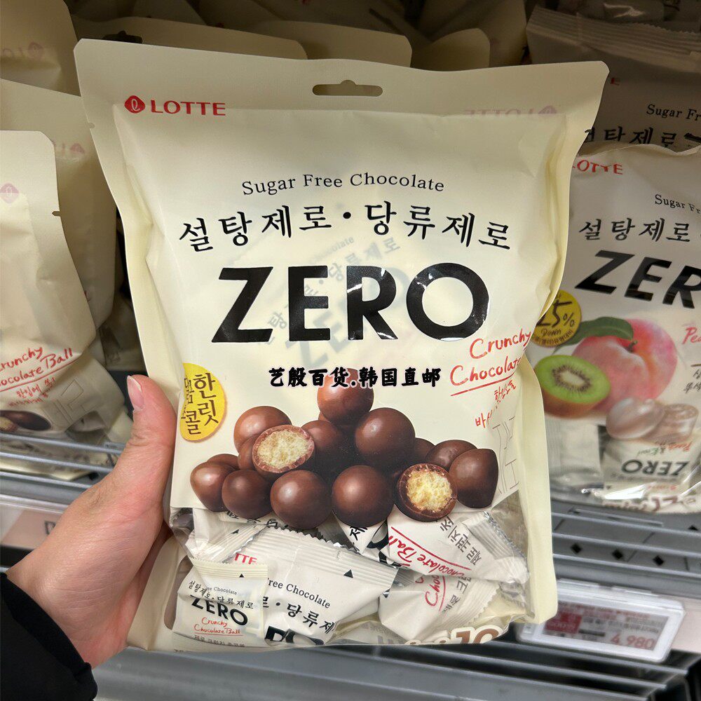 韩国直发乐天LOTTE0巧克力0糖低卡麦丽素香脆休闲零食34g/140g/