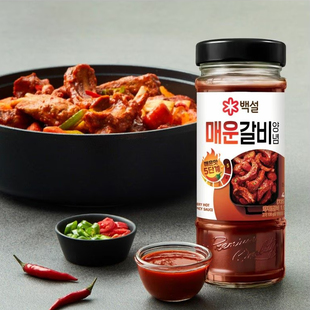 韩国直发CJ希杰韩式猪排骨辣椒酱超级5倍辣酱料传统料理酱490g/瓶