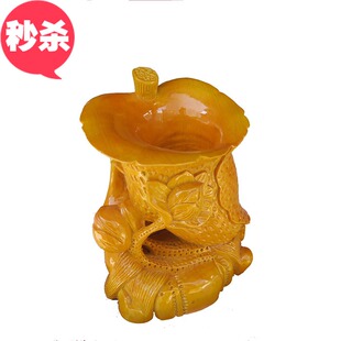 剑川木雕香格里拉榧木实木手工雕刻珍藏工艺品摆件荷花笔筒特价