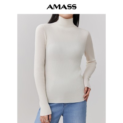 秋季百搭修身内搭羊毛衫保暖半高领长袖针织衫女装5399640=