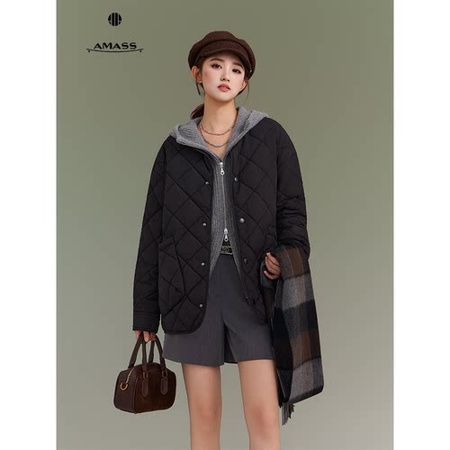 AMASS/秋冬新款时尚轻盈爆款保暖新雪丽菱格棉服5400730