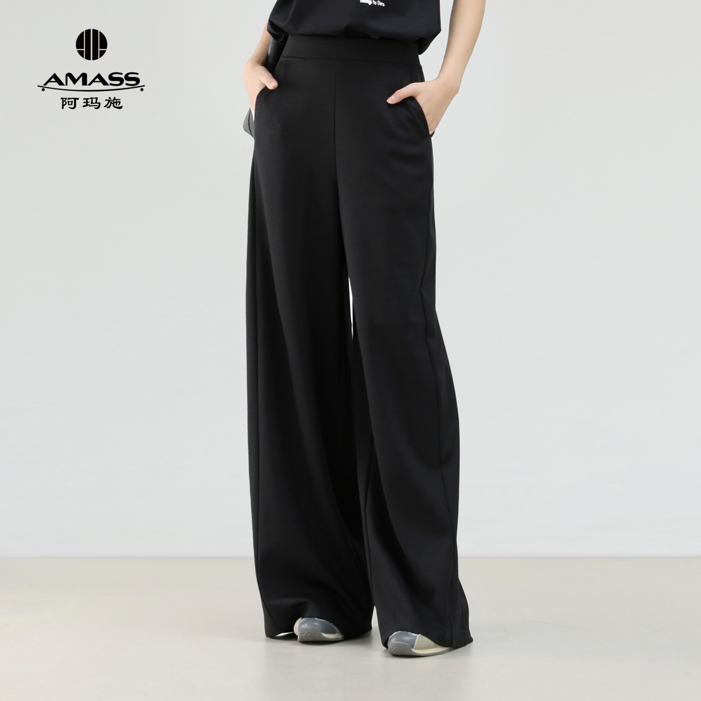 AMASS/女装显瘦百搭通勤西装裤高腰显瘦简约直筒裤510123