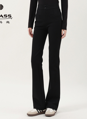 AMASS新款高级感经典百搭高腰修身显瘦保暖微喇叭裤510060